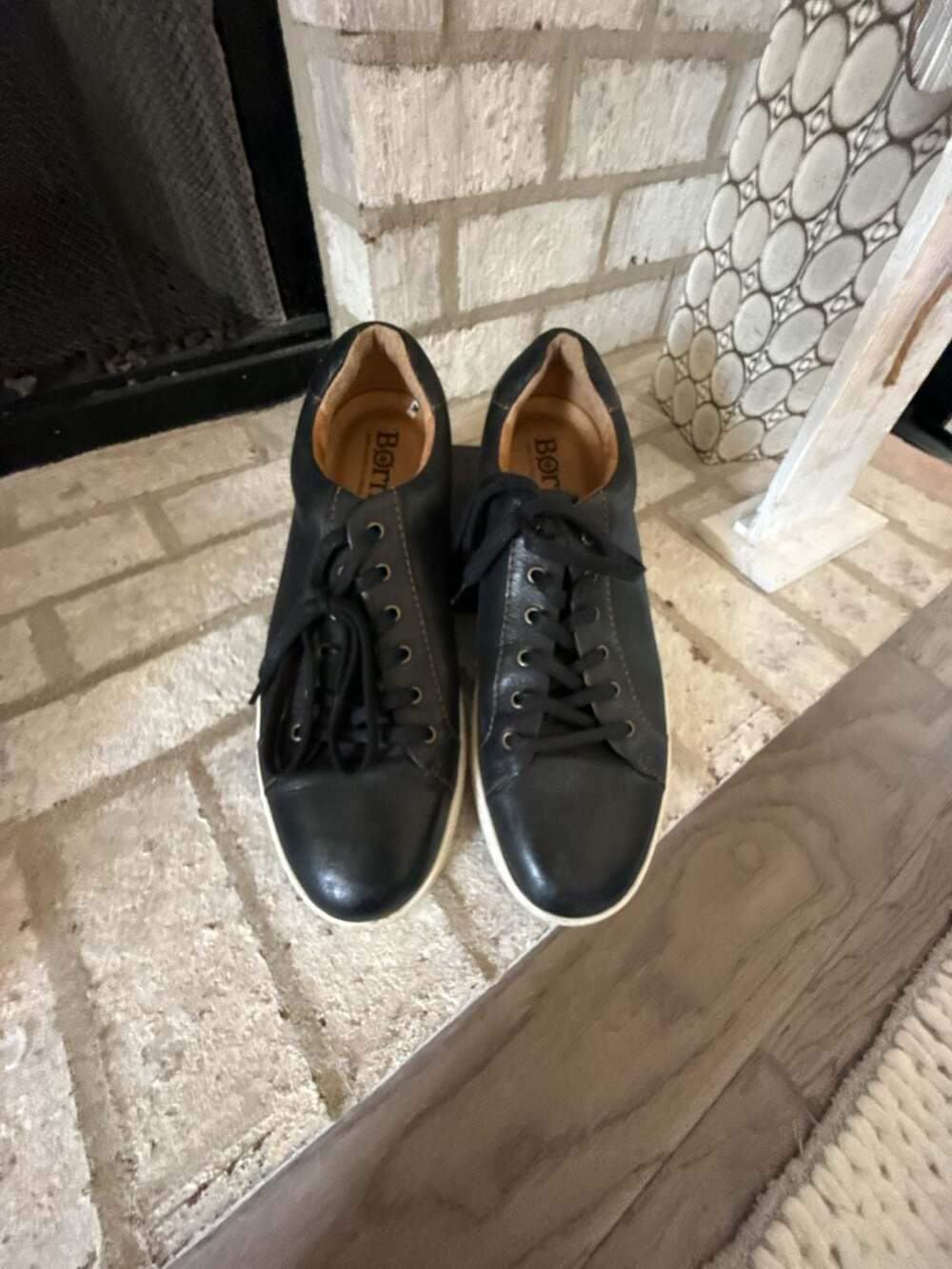 Born Allegheny II Men's Black Leather Low-Top Lace-Up Sneakers